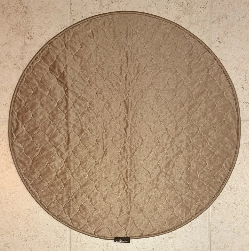 Brand New Round Washable Dog Pad By Paw Inspired Beige 29” Puppy Pad Many Uses!